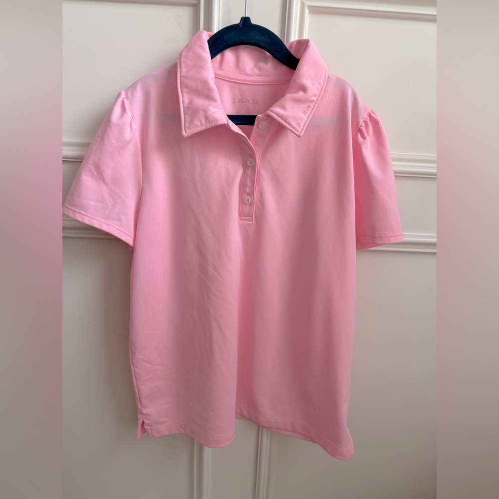 Lilly Pulitzer Girls Pink Polo Shirt XL 12-14 (worn once)